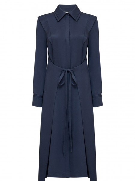 Платье рубашка с акцентными плечами